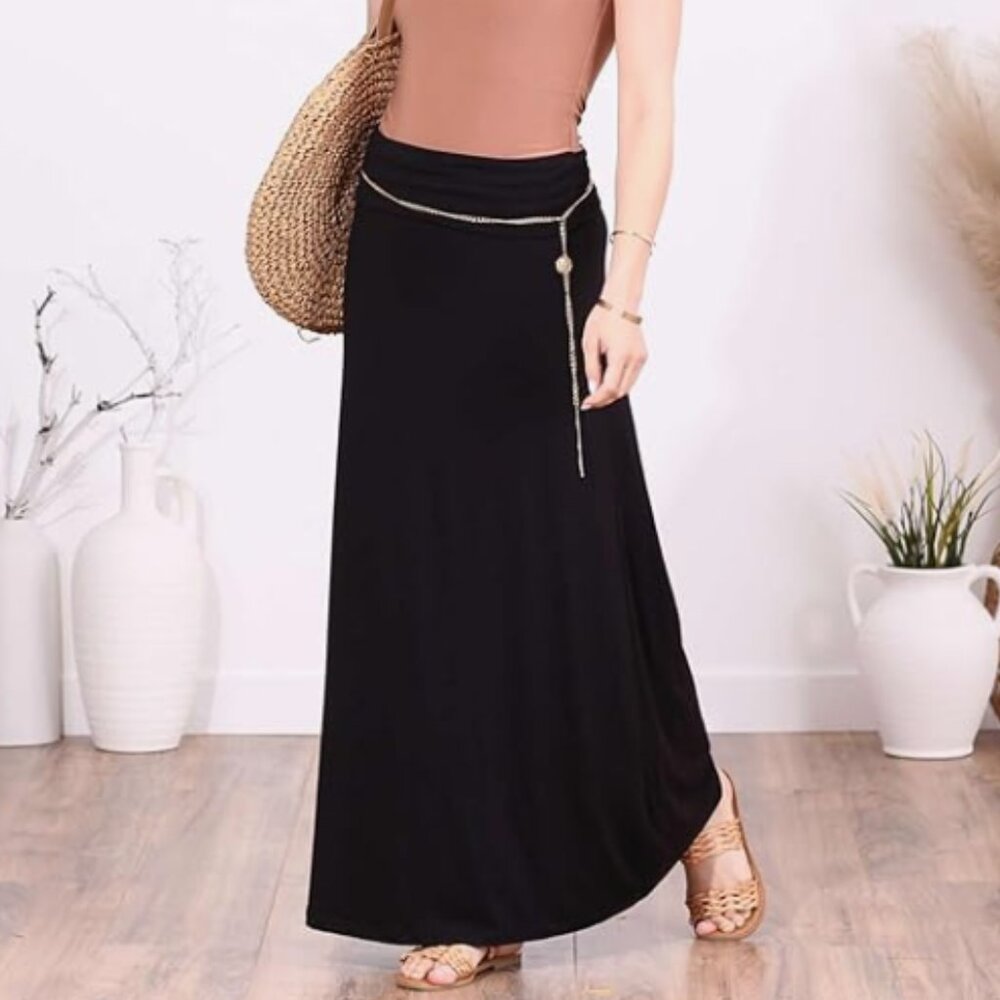 CLEARANCE - Popana Classic Black Maxi Skirt (Large)